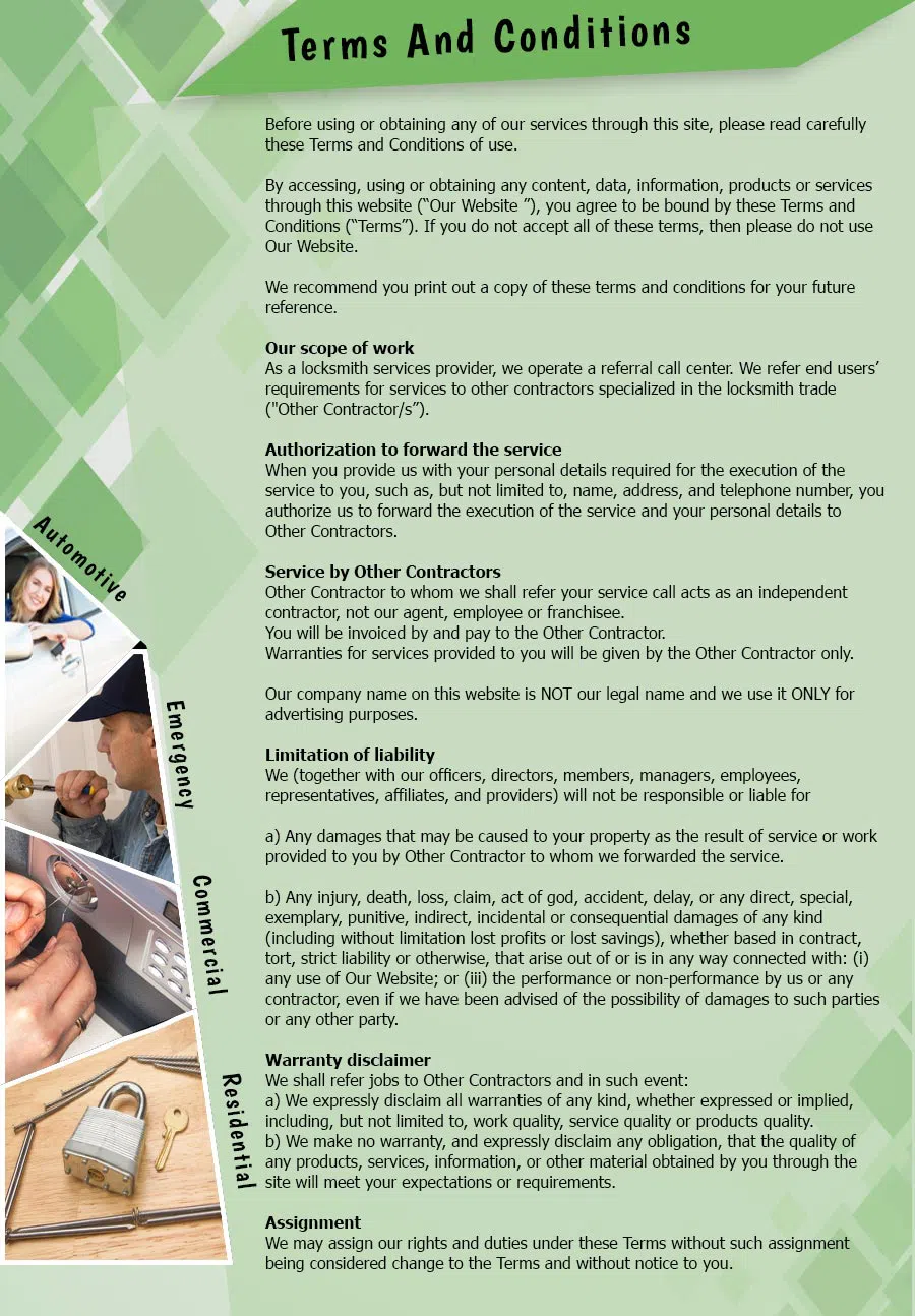 Carrollton Locksmith Store Carrollton, TX 972-512-0296 - TermsAndConditions-2